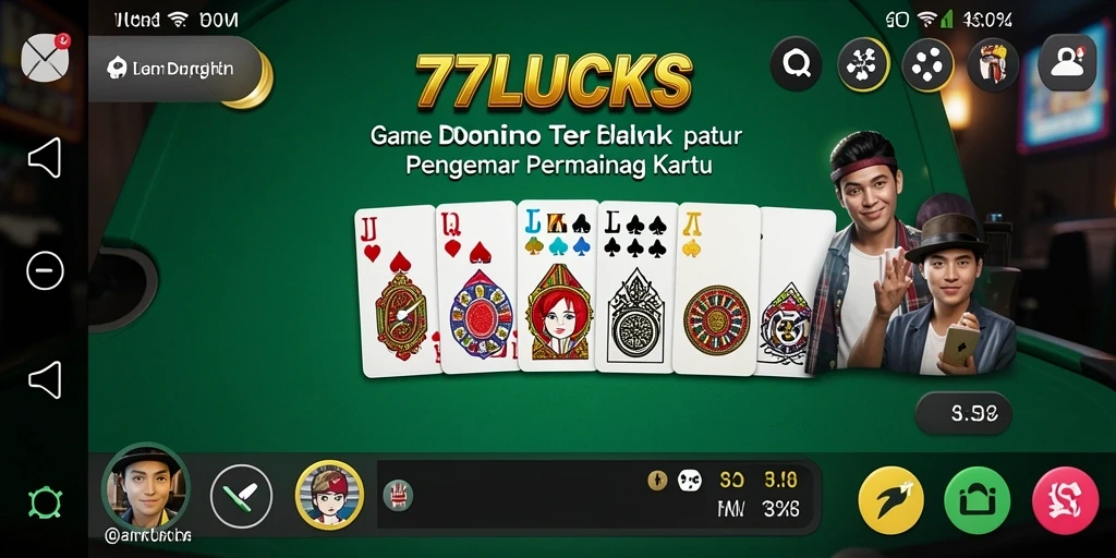 Tampilan permainan Domino seru di 77LUCKS.