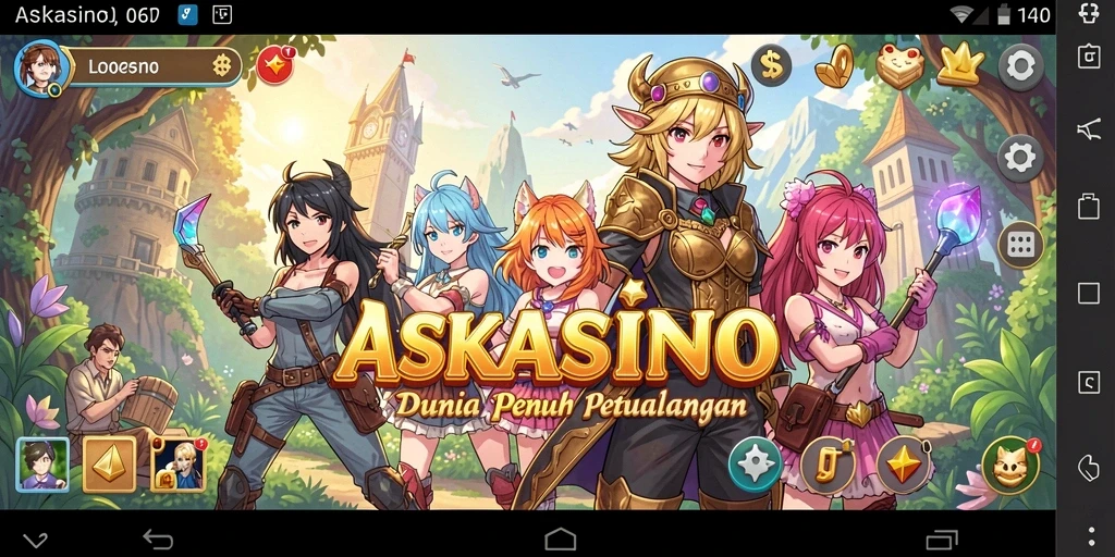 Tampilan gameplay seru di dunia Anime yang penuh warna.