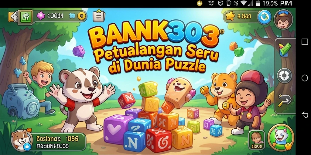 Tangkapan layar gameplay menarik dari BANK303 dengan berbagai level Puzzle.