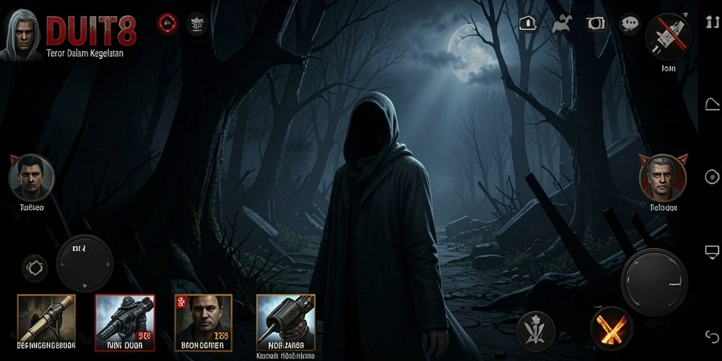 Screenshot menampilkan suasana mencekam dalam game DUIT8.