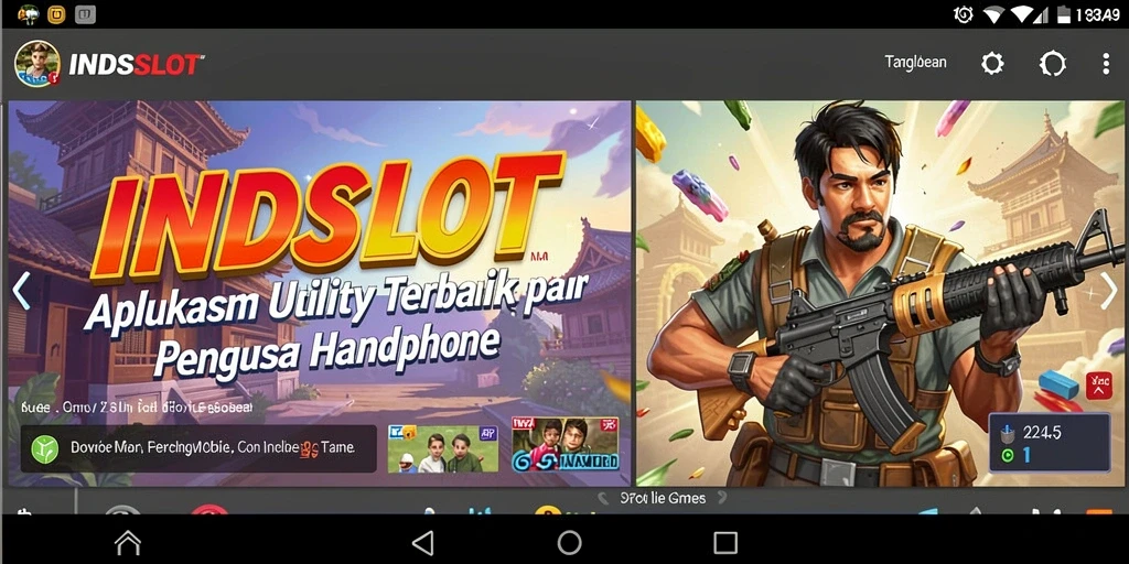 Screenshot utama INDSLOT menampilkan antarmuka pengguna yang intuitif dan fitur utilitas yang menarik.