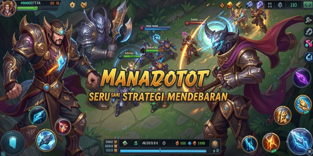 Tampilan seru gameplay MANADOTOTO saat pertempuran epik.