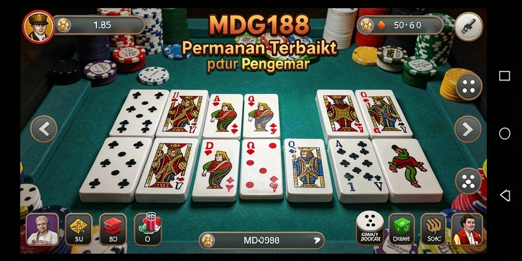 Tampilan gameplay domino MDG188 yang mengasyikkan.