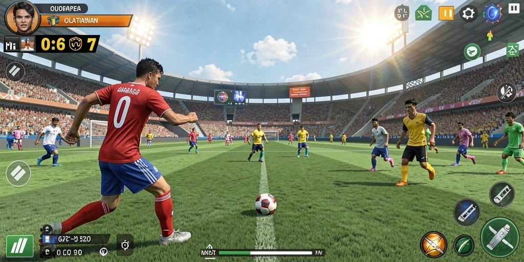 Tampilan gameplay N06 yang memukau dengan aksi olahraga intens.