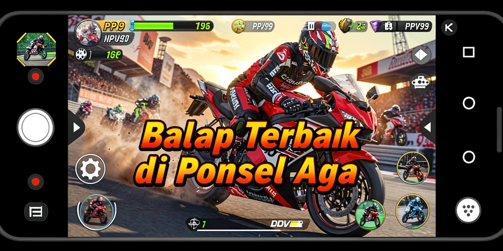 Screenshot gameplay PPV99 menunjukkan balapan motor yang seru dan mendebarkan.