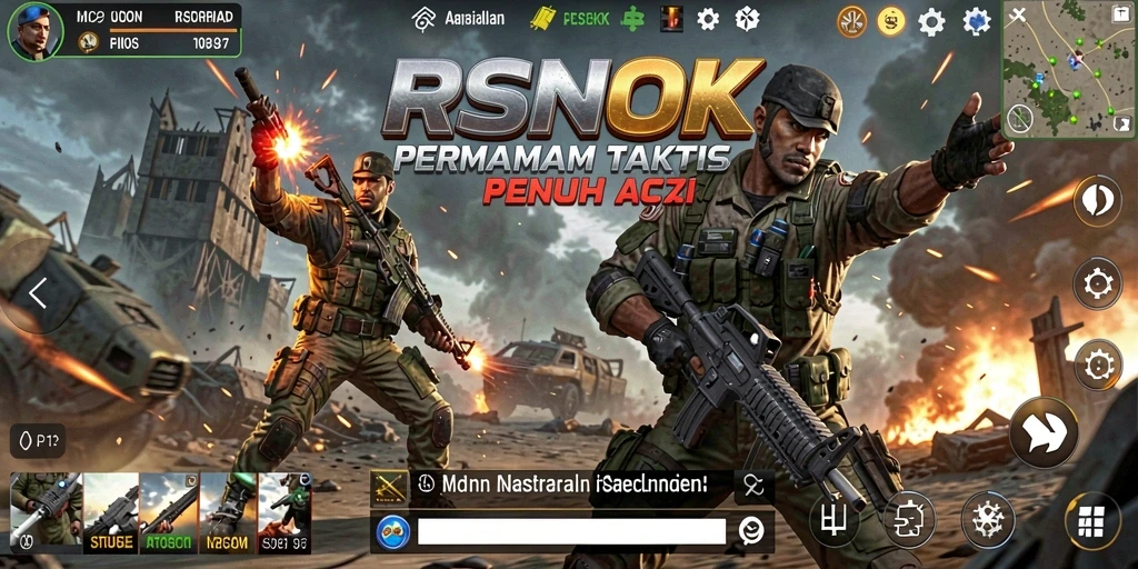 Tampilan gameplay RSNOK dengan aksi tembak-menembak yang seru dan grafis menawan.
