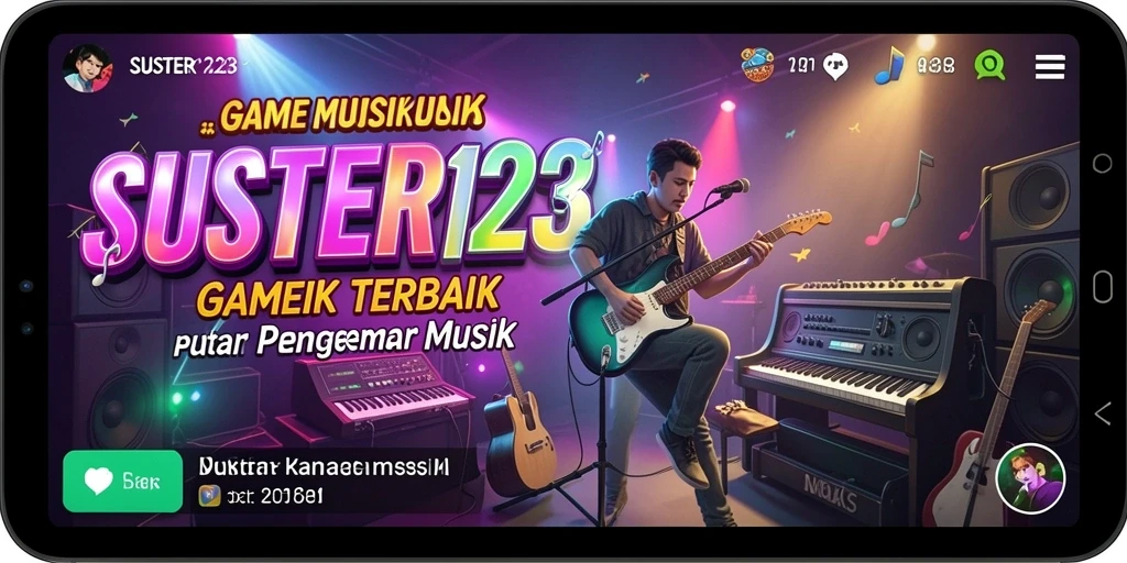 Tampilan menarik dari gameplay dalam SUSTER123 yang penuh musik.