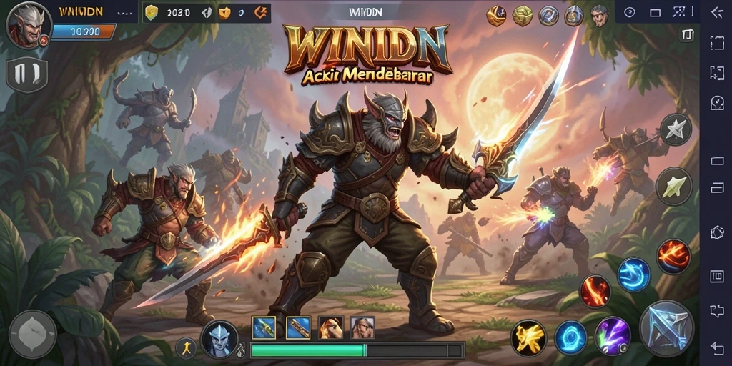Screenshot gameplay WINIDN menampilkan aksi pertarungan yang mendebarkan.